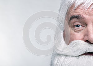 Close-up of the face of a Santa Claus