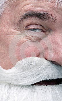 Close-up of the face of a Santa Claus