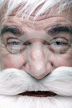 Close-up of the face of a Santa Claus