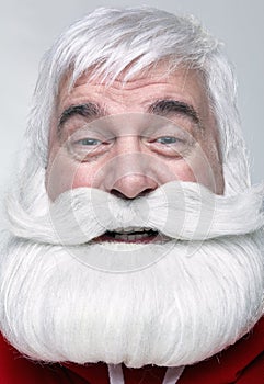 Close-up of the face of a Santa Claus