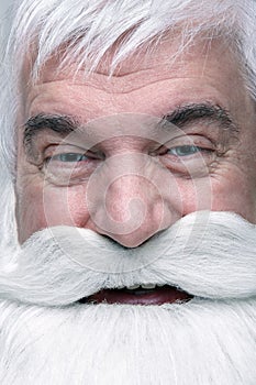 Close-up of the face of a Santa Claus