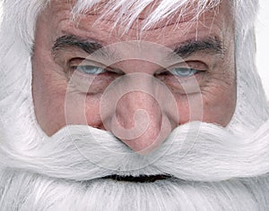 Close-up of the face of a Santa Claus