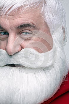 Close-up of the face of a Santa Claus