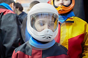 Close-up face of teenage girl and woman behind her