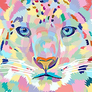 Close up face tiger pop art portrait premium vector isolated decoration