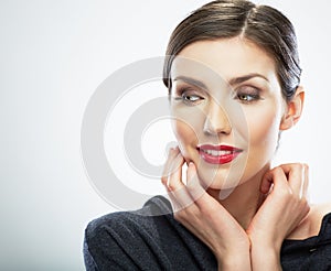 Close up face of young woman