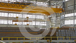 Close up of a factory overhead crane