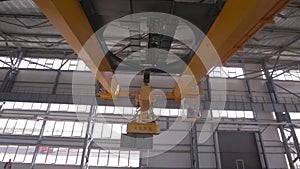 Close up of a factory overhead crane