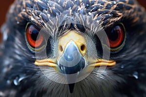 close-up of a falcons intense gaze