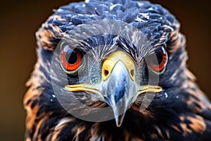 close-up of a falcons intense gaze