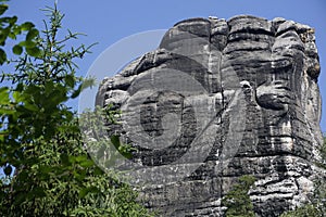 Close-up of the Falkenstein mountain on our way to the Schrammsteine