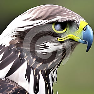 Close-up of a fantasy peregrine falcon, AI generated