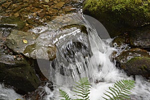 Close Up Of A Fast Flowing Waterfall