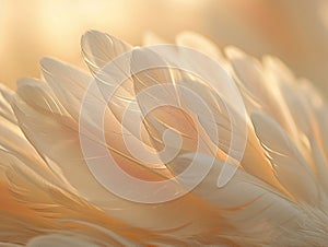 Close-up of feathers in soft light
