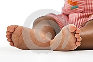 Close-up of feet of Indian baby