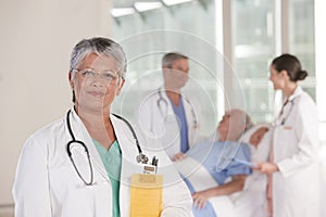 Close up of female doctor smiling