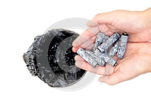 Putting dead corroded batteries in the garbage