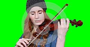 Close-up of female musician playing violin