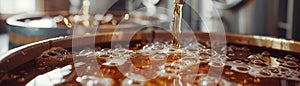 Close-up of a fermenter with bubbling airlock, capturing the active fermentation process and the excitement of homebrewing photo