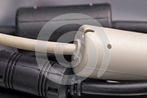 Close up of a ferrite bead inductor