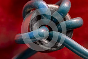 Close up of a ferrite bead inductor