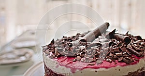 Close-up of Festive Birthday Cake, Delicious Confections, Blissful Celebrations