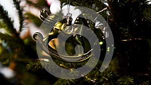 Close-up of a festively decorated Christmas tree