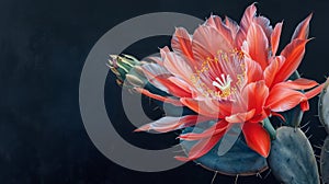 Close-up, A few Epiphyllum flowers, gild, Liquid gold flowing, Fuzzy edge, Rock color board painting photo