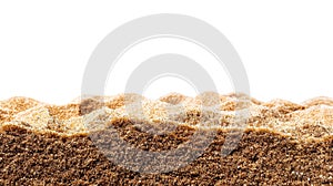 Close-up of Fine Brown Sand Texture, Generative AI photo