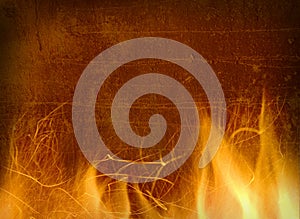 Close-up of fire and flames on a background photo