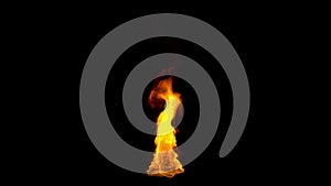 Close up of fire flames, seamless loop, Alpha Channel