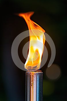 close-up of a fire from a lighter. selective focus