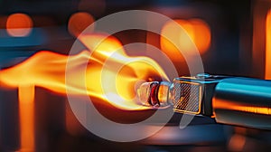 close-up of a fire from a lighter. selective focus