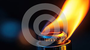 close-up of a fire from a lighter. selective focus