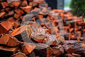 close-up of firewood for firewalking ritual