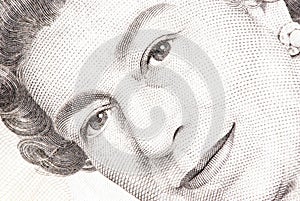 Close up of a five pound note