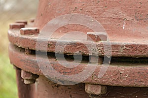Close-up Flange pipe.