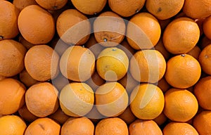 Close up flat lay of fresh oranges