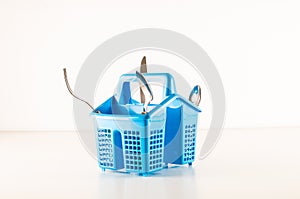 Close-up of flatware holder