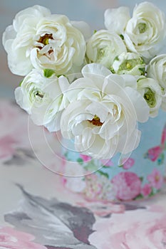 Close-up floral composition with a Ranunculus flowers.