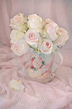 Close-up floral composition with a roses flowers.
