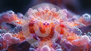 A close up of a flower with many bubbles on it, AI