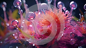 Close Up of Flower With Water Drops