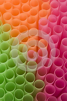Close Up Of Fluorescent Drinking Straws