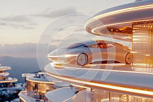 Close-up of a flying car