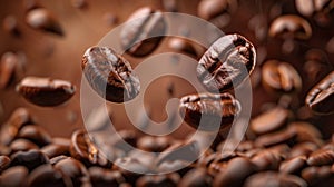 The flying coffee beans.AI generated image