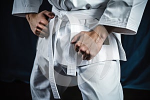 close up of folded martial arts gis