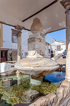 Close up of Fonte da Vila (Towns Fountain) in the Jewish Quarter of Castelo de Vide