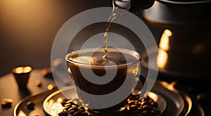 Close-up food photography of Coffee Generative AI