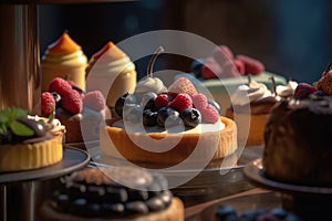 Close-up food photography of dessert displays ultra-realistic Ai generated